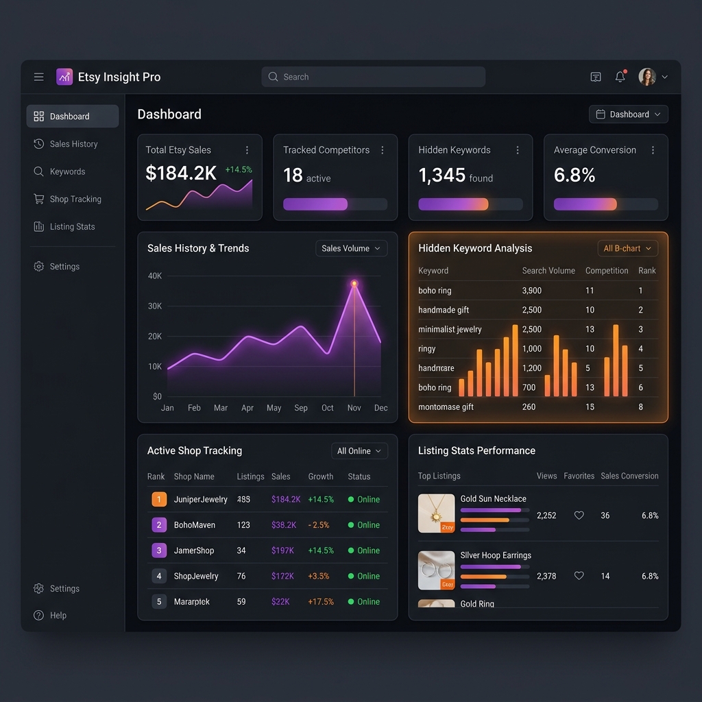 Etsy Insight Pro - Track Etsy Competitors & Best Selling <span>Products</span> in One Click