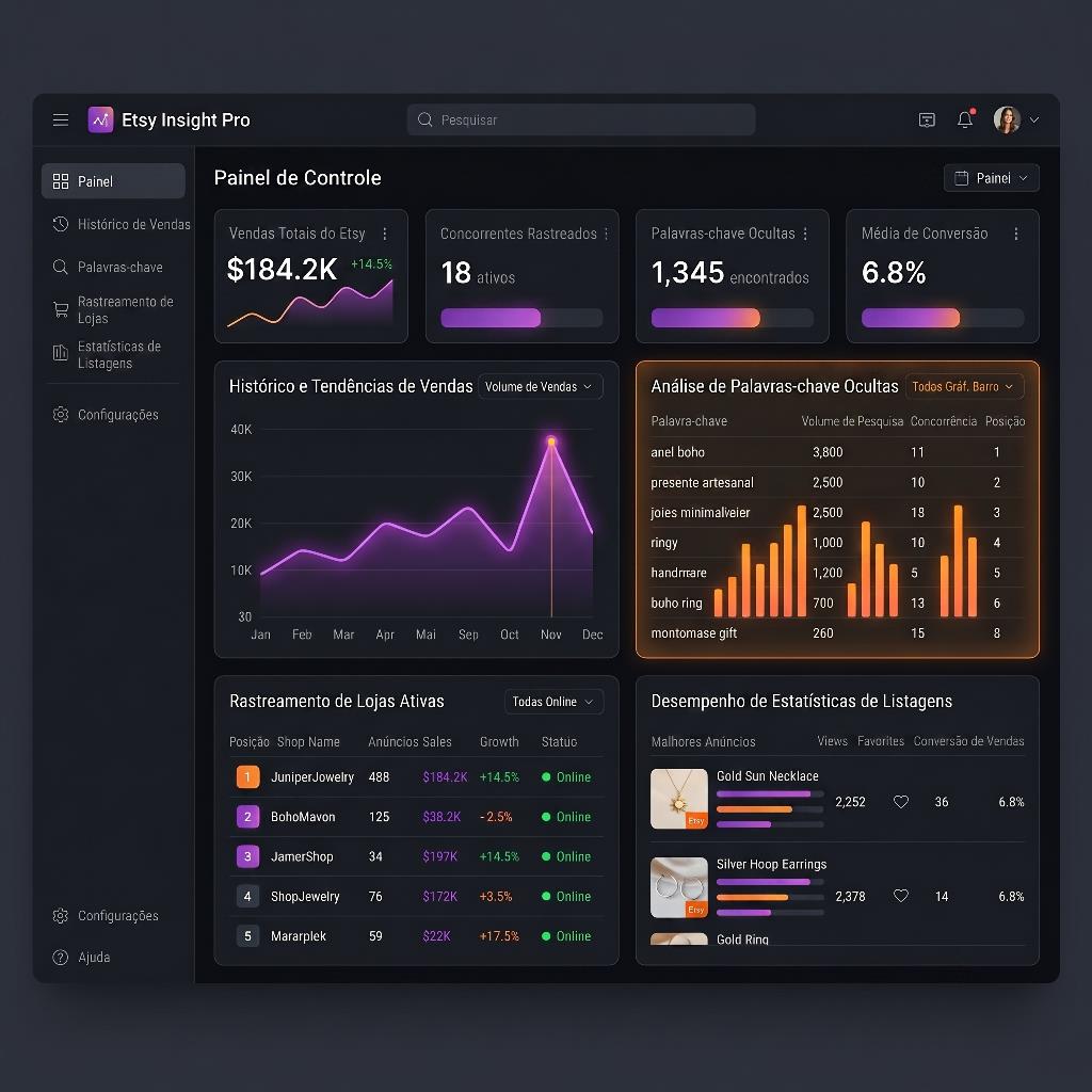 Etsy Insight Pro - Rastreie concorrentes do Etsy e <span>Bestsellers</span> com um clique