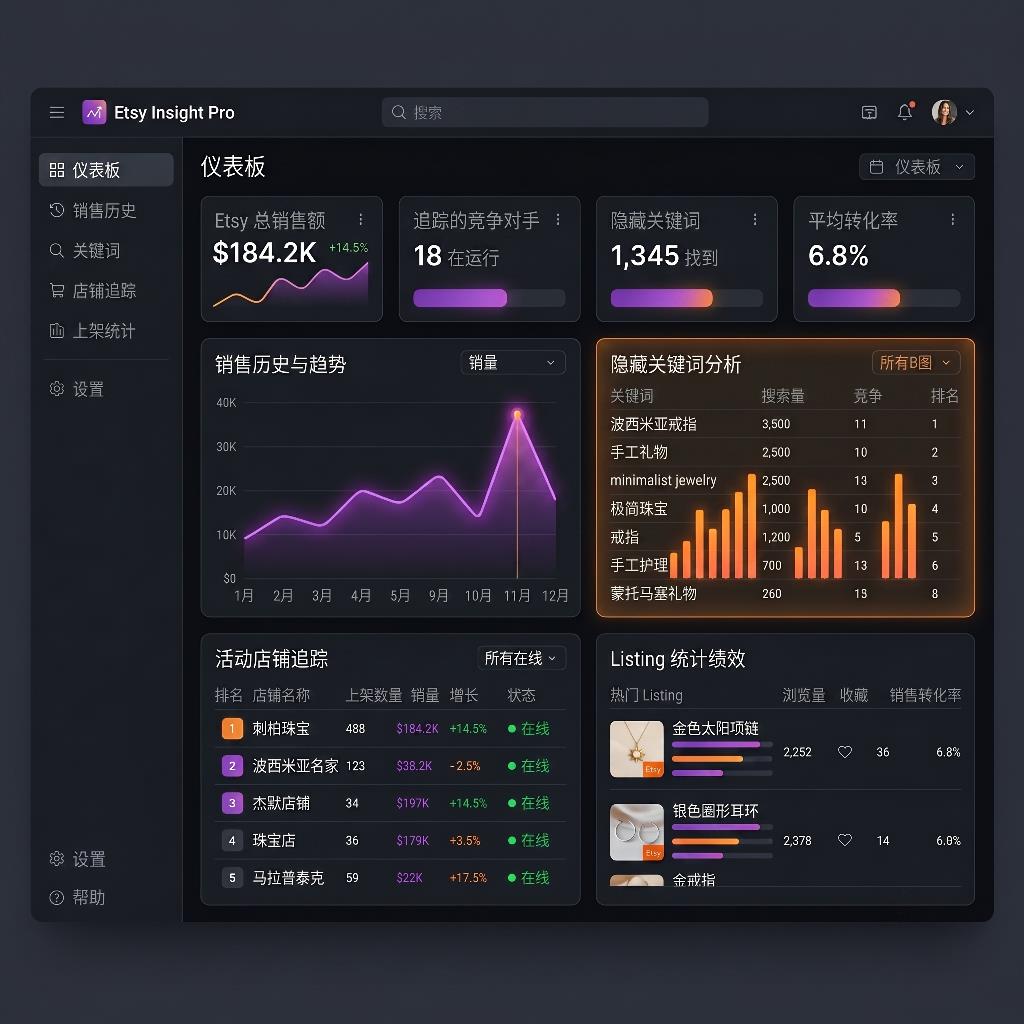 Etsy Insight Pro - 一键追踪 Etsy 竞争对手与<span>畅销商品</span>